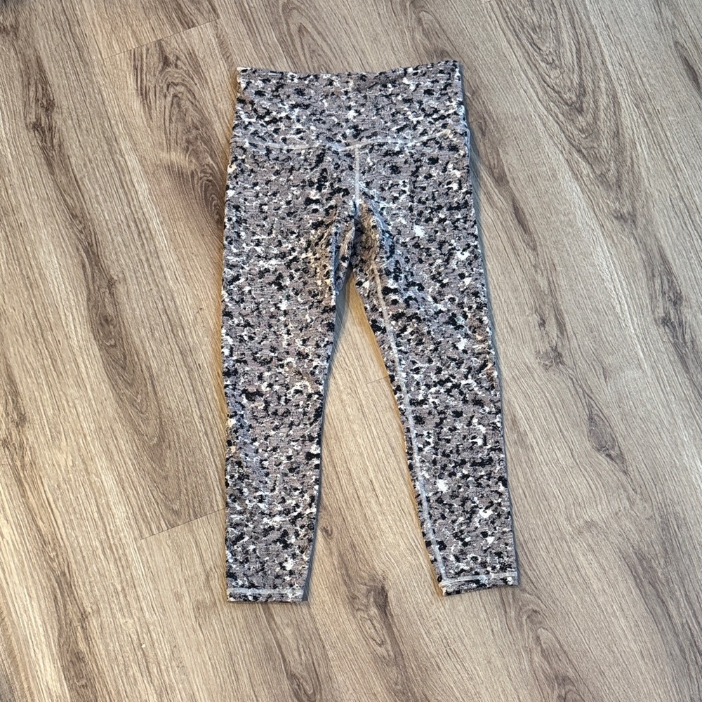 Athleta Women's Printed Leggings - Gray/Black/Cream/Garnet